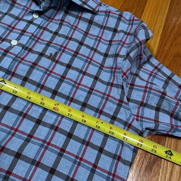 Johnnie O Shirt Large Multicolor Plaid Hangin Out Button Up LongSleeve Surf Logo - Picture 4 of 8